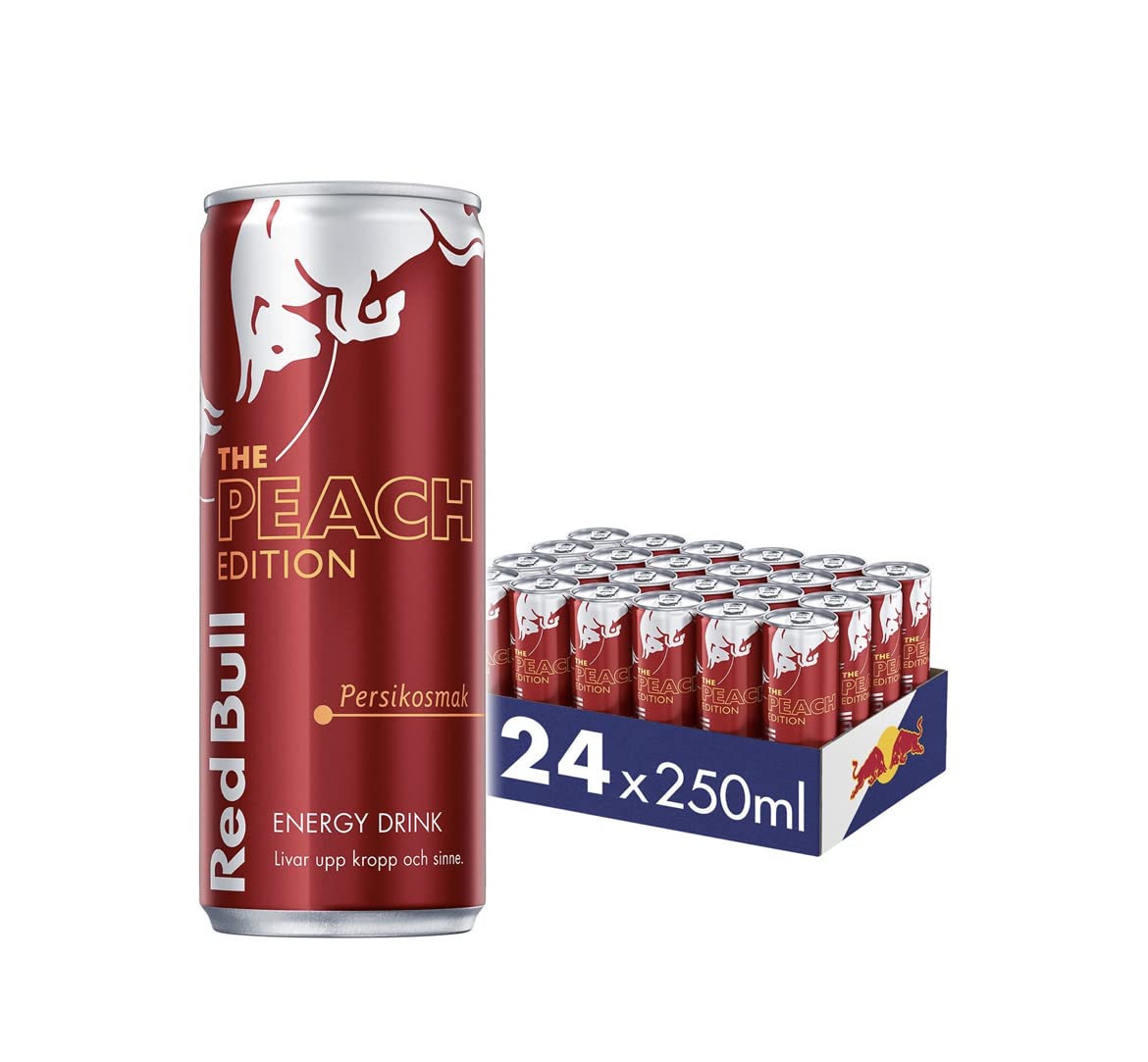 Red Bull Energy Drink EINWEG (Peach Edition Pfirsich inkl. 6,00 Pfand, 24x250ml), 80.0 milligrams