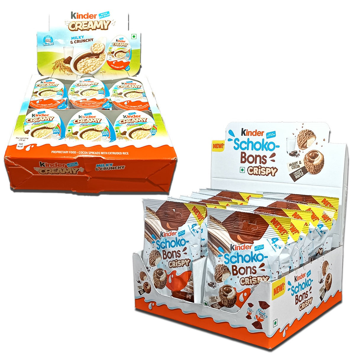 Kinder Schokobons Crispy + Creamy Display (12xCrispy,24xCreamy)